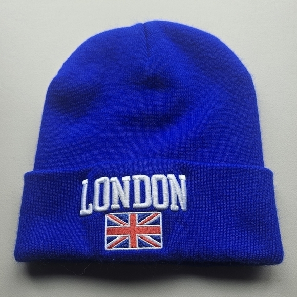Unbranded London Flag Blue Knitted Beanie Hat - Picture 1 of 3